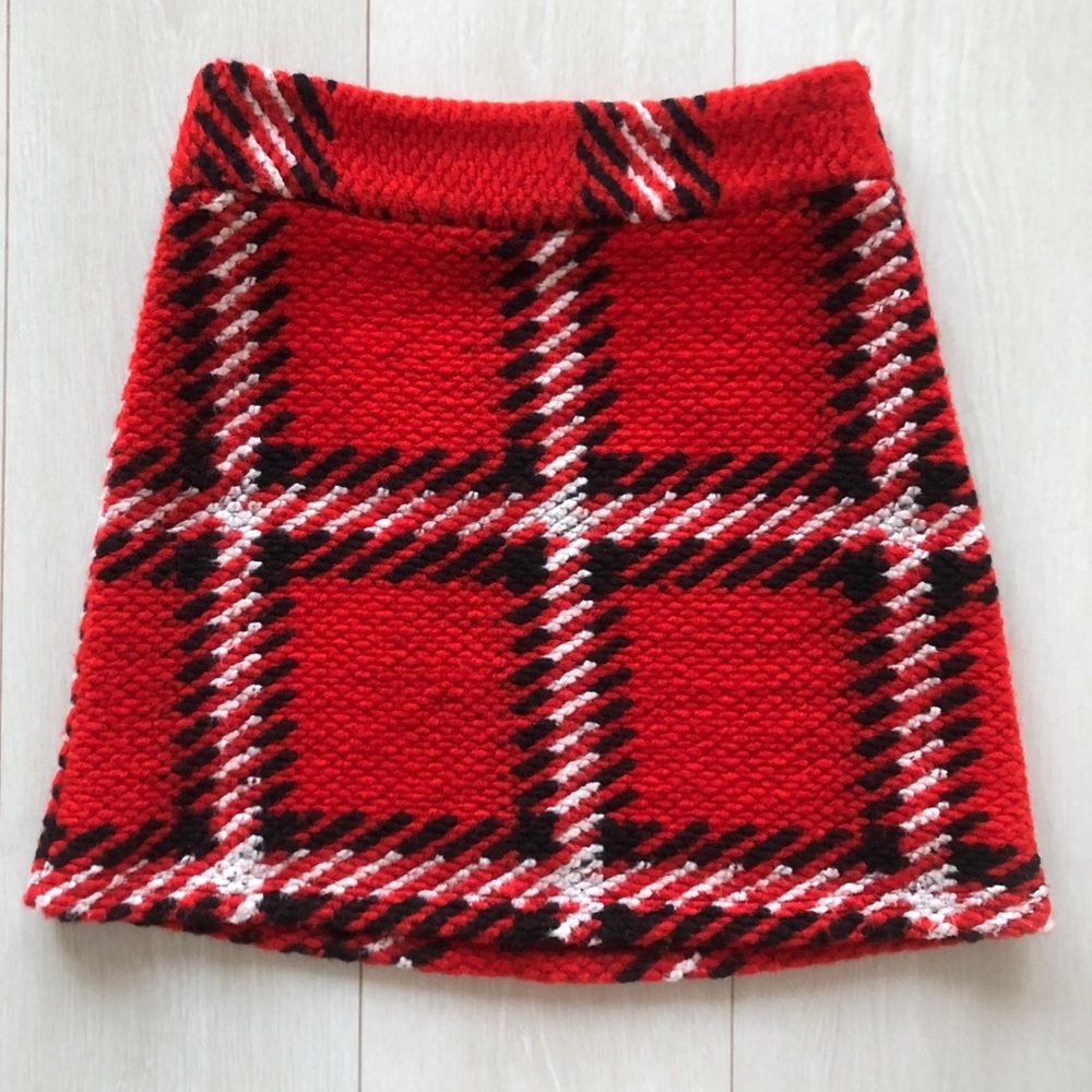 Orange Plaid Skirt